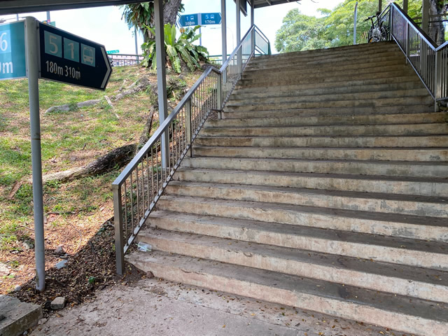 After walking straight for a short distance, there will be stairs to your right. Climb the stairs